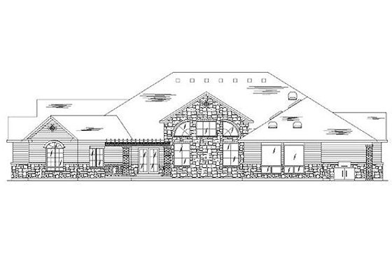 Exterior - Rear Elevation for Colonial House Plan #5-336 - 5 bed, 5.5 bath