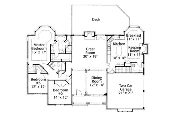 Floor Plan - Main Floor for Traditional House Plan #429-28 - 3 bed, 2 bath