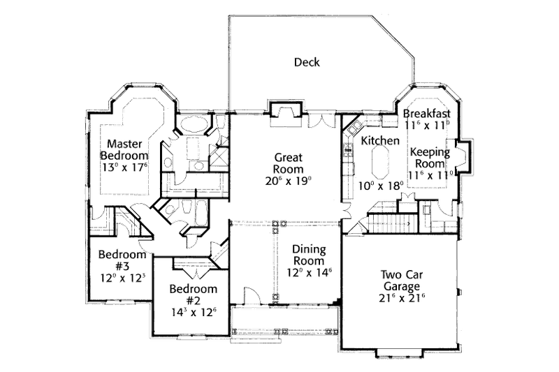 Home Plan - Floor Plan - Main Floor for Traditional House Plan #429-28 - 3 bed, 2 bath