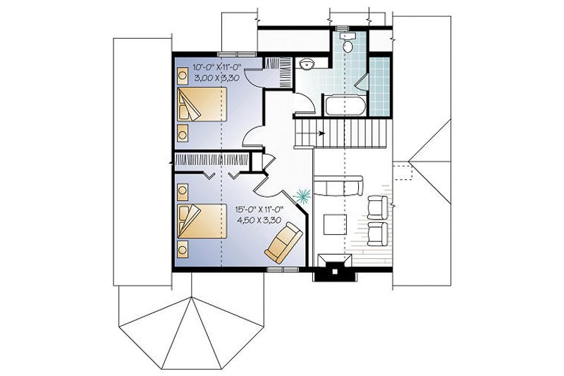 Home Plan - Floor Plan - Upper Floor House Plan #23-758 - 3 bed, 2 bath