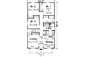 Floor Plan - Main Floor for Country House Plan #312-437 - 3 bed, 1 bath