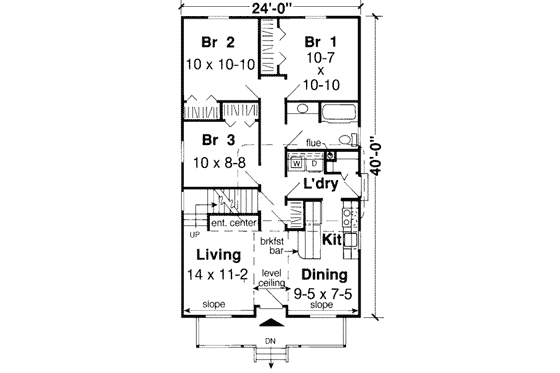 Floor Plan - Main Floor for Country House Plan #312-437 - 3 bed, 1 bath