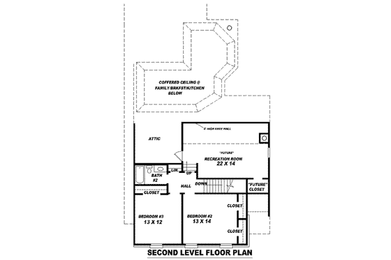 Floor Plan - Upper Floor for Colonial House Plan #81-1026 - 3 bed, 2.5 bath