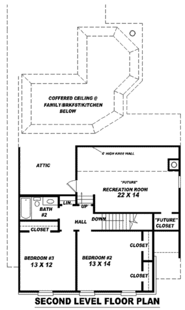 Colonial Floor Plan - Upper Floor Plan #81-1026