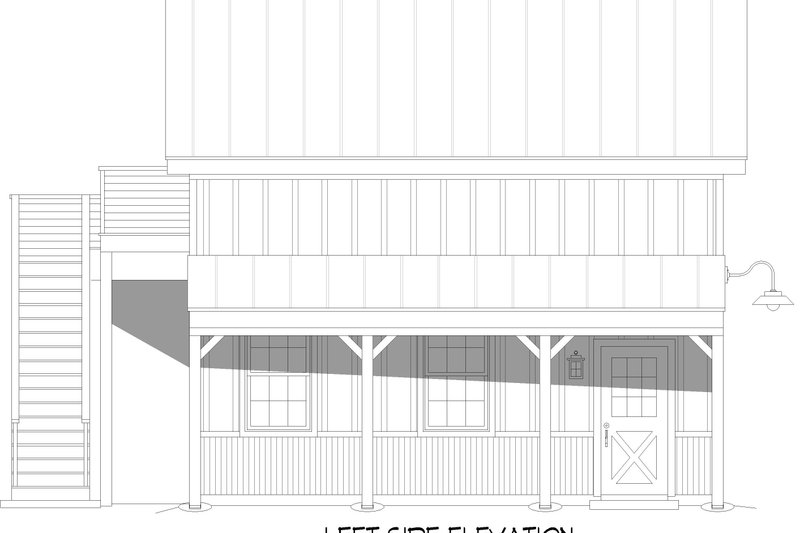 House Blueprint - Exterior - Other Elevation for Barndominium House Plan #932-1173, 1 bath