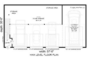 Floor Plan - Main Floor for Contemporary House Plan #932-307 - 2 bed, 1 bath