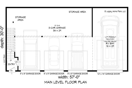 Floor Plan - Main Floor for Contemporary House Plan #932-307 - 2 bed, 1 bath