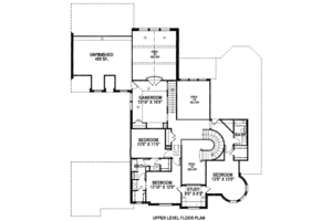 Floor Plan - Upper Floor for European House Plan #141-263 - 5 bed, 4.5 bath