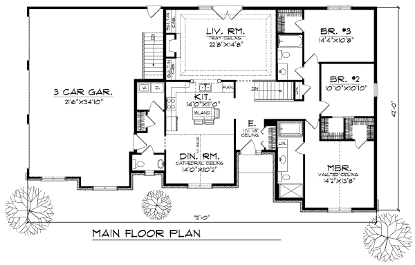 Dream House Plan - Traditional Floor Plan - Main Floor Plan #70-207