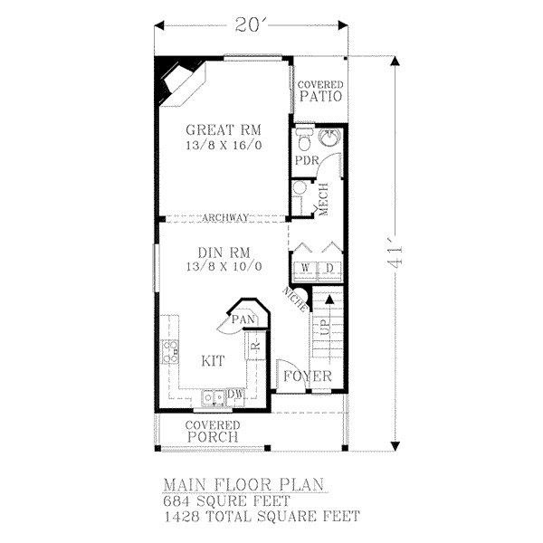 Cottage Floor Plan - Main Floor Plan #53-127