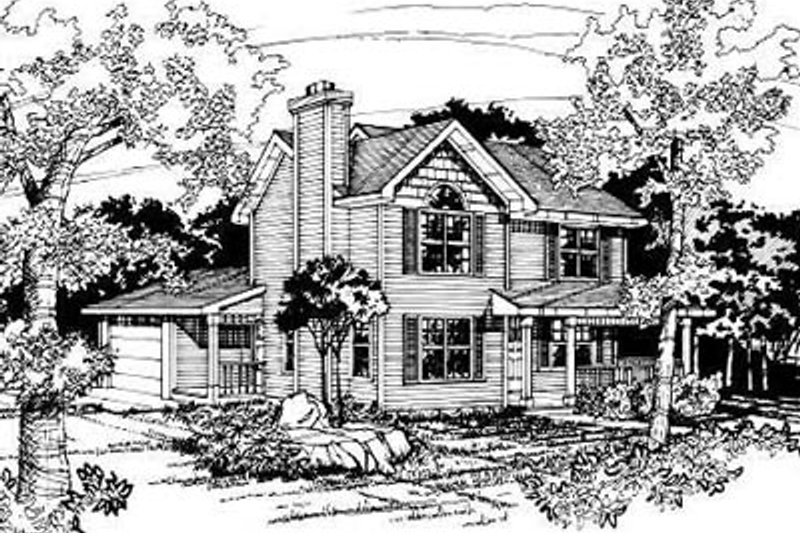 House Blueprint - Traditional Exterior - Front Elevation Plan #50-207