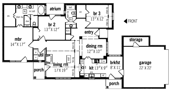 Traditional Floor Plan - Main Floor Plan #45-307