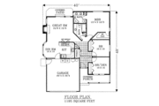 Traditional Style House Plan - 3 Beds 2 Baths 1195 Sq/Ft Plan #53-105 