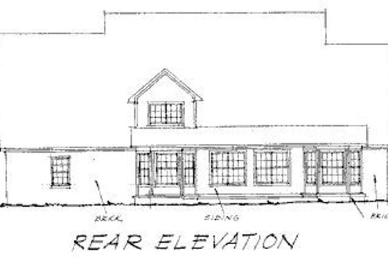Exterior - Rear Elevation for Country House Plan #20-200 - 4 bed, 3.5 bath