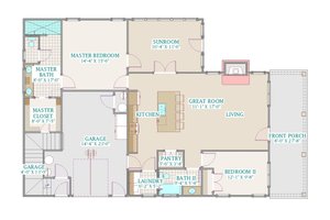 Floor Plan - Main Floor for Farmhouse House Plan #1118-2 - 4 bed, 4 bath