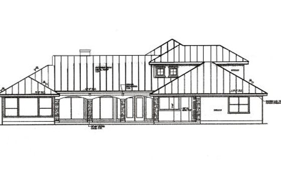 Exterior - Rear Elevation for Mediterranean House Plan #411-669 - 3 bed, 3 bath