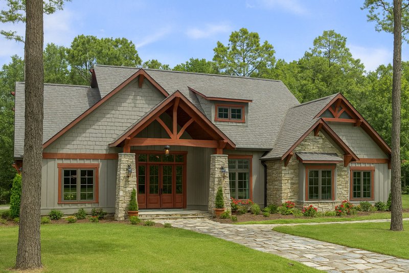Dream House Plan - Craftsman Exterior - Front Elevation Plan #17-2372