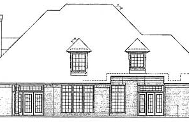 Dream House Plan - Exterior - Rear Elevation for European House Plan #310-634 - 4 bed, 4 bath