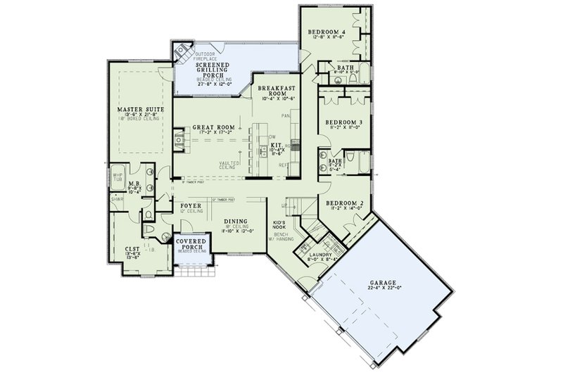 Dream House Plan - Floor Plan - Main Floor for European House Plan #17-2556 - 4 bed, 3.5 bath