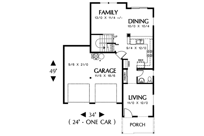 Home Plan - Floor Plan - Main Floor for Farmhouse House Plan #48-192 - 4 bed, 2.5 bath