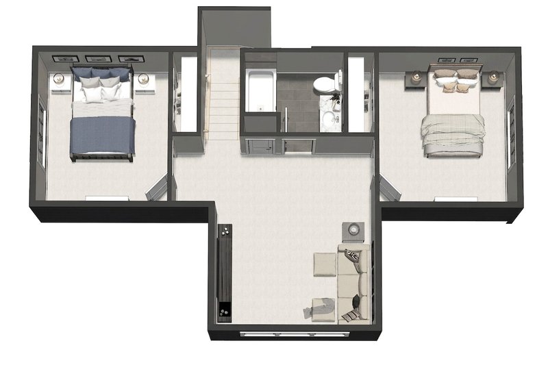 Architectural House Design - Floor Plan - Upper Floor 1 for Farmhouse House Plan #51-1536 - 3 bed, 2.5 bath