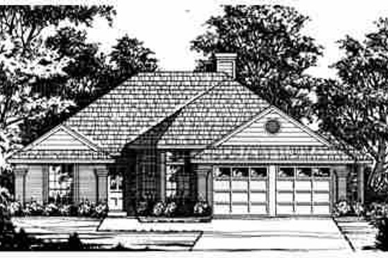Exterior - Front Elevation for Traditional House Plan #40-214 - 3 bed, 2 bath