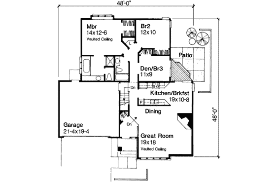 Floor Plan - Main Floor for Traditional House Plan #320-127 - 3 bed, 2 bath