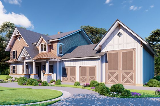 Exterior - Front Elevation 3 for Craftsman House Plan #54-447 - 3 bed, 3.5 bath