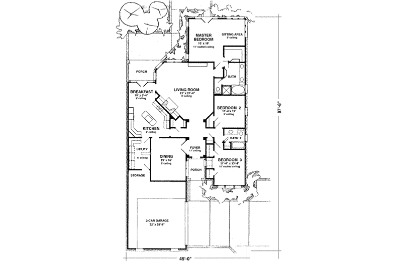 Home Plan - Floor Plan - Main Floor for European House Plan #410-274 - 3 bed, 2 bath