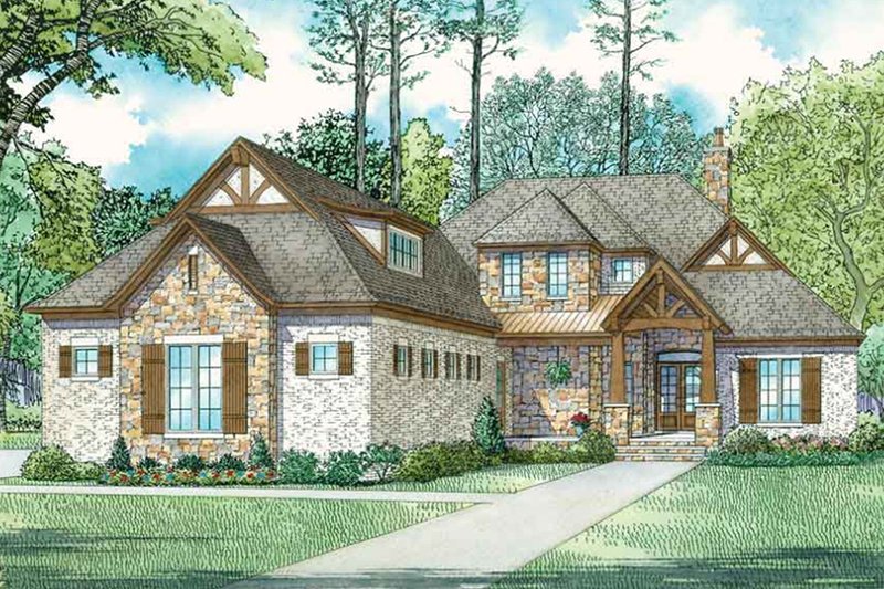 Dream House Plan - Exterior - Front Elevation 6 for European House Plan #17-3416 - 4 bed, 4.5 bath