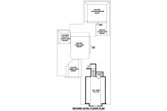 Floor Plan - Upper Floor for European House Plan #81-925 - 3 bed, 2 bath