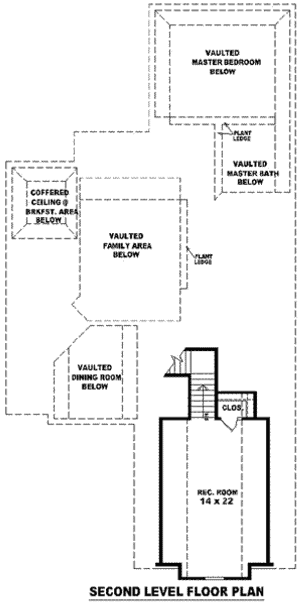 Floor Plan - Upper Floor for European House Plan #81-925 - 3 bed, 2 bath