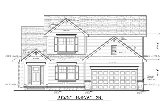 Exterior - Front Elevation 5 for Traditional House Plan #20-2394 - 4 bed, 3 bath
