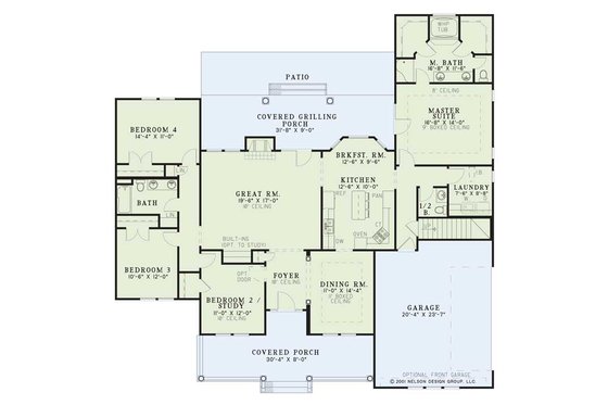Floor Plan - Main Floor for Country House Plan #17-614 - 4 bed, 3.5 bath