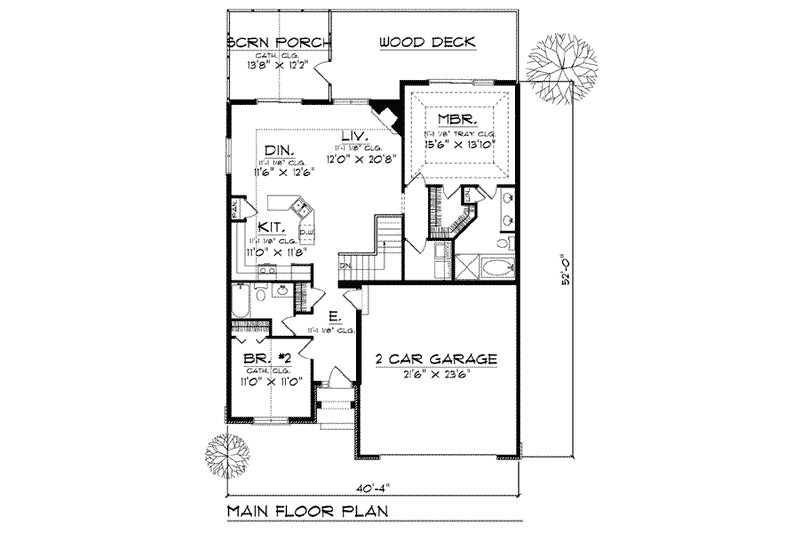 Home Plan - Floor Plan - Main Floor for European House Plan #70-801 - 3 bed, 3 bath