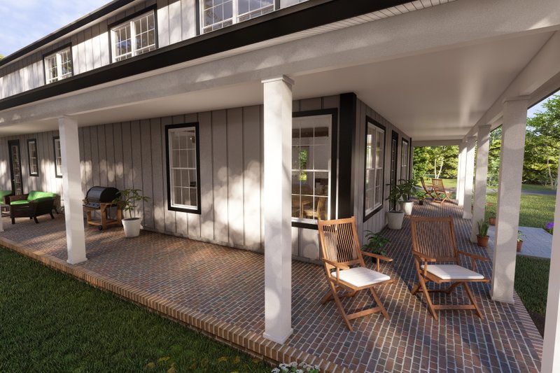 House Design - Exterior - Covered Porch for Farmhouse House Plan #513-2218 - 4 bed, 3.5 bath