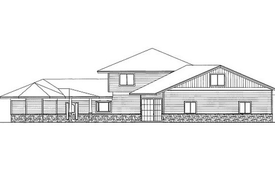 Exterior - Front Elevation 3 for Bungalow House Plan #117-743 - 4 bed, 3.5 bath