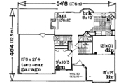 European Style House Plan - 3 Beds 2.5 Baths 2049 Sq/Ft Plan #47-612 