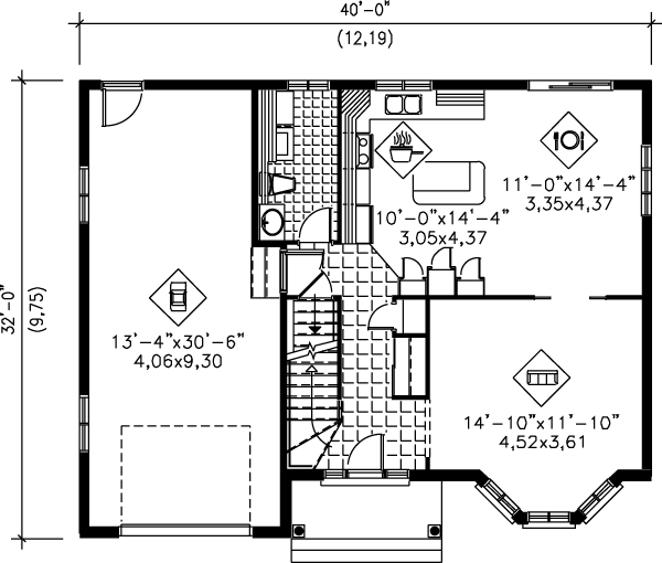 Traditional Floor Plan - Main Floor Plan #25-229