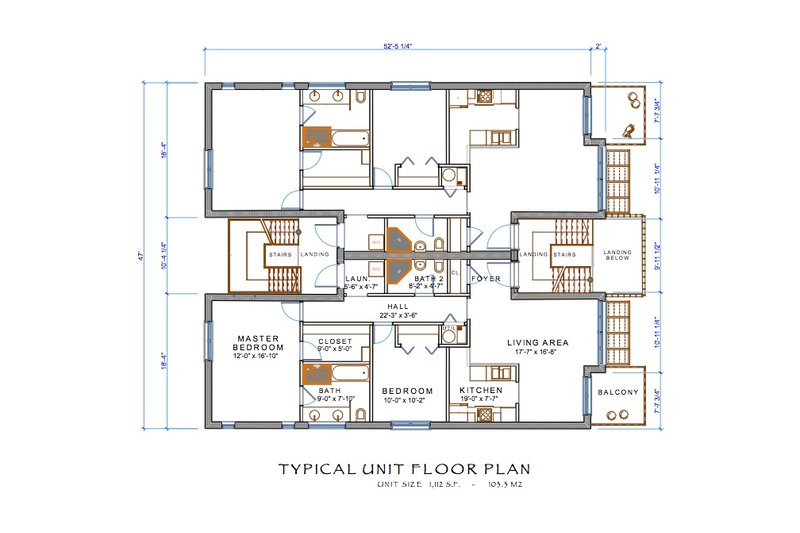 House Plan Design - Floor Plan - Main Floor for Contemporary House Plan #535-11 - 2 bed, 2 bath