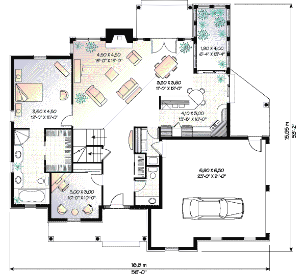 Architectural House Design - European Floor Plan - Main Floor Plan #23-232