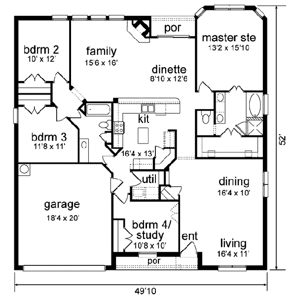 Traditional Floor Plan - Main Floor Plan #84-131