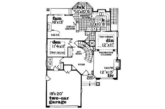 Floor Plan - Main Floor for European House Plan #47-300 - 4 bed, 2.5 bath