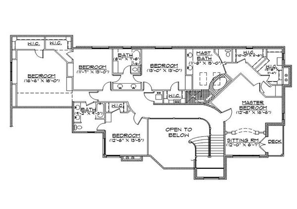 House Plan Design - Traditional Floor Plan - Upper Floor Plan #5-437