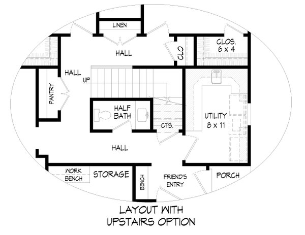 Home Plan - Farmhouse Floor Plan - Main Floor Plan #932-1206