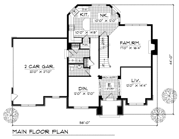 Dream House Plan - Traditional Floor Plan - Main Floor Plan #70-329