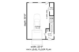 Floor Plan - Main Floor for Contemporary House Plan #932-127 - 2 bed, 2.5 bath