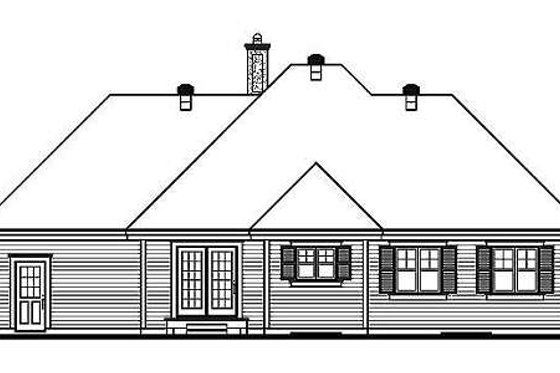 Exterior - Rear Elevation for Traditional House Plan #23-137 - 3 bed, 1 bath