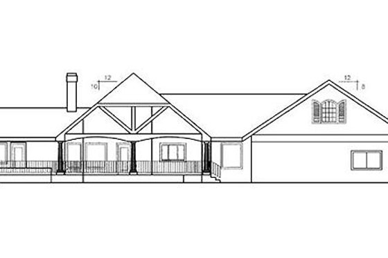 Exterior - Rear Elevation for Country House Plan #60-223 - 3 bed, 2 bath