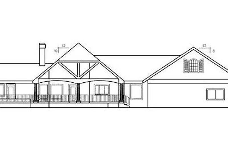 House Blueprint - Exterior - Rear Elevation for Country House Plan #60-223 - 3 bed, 2 bath